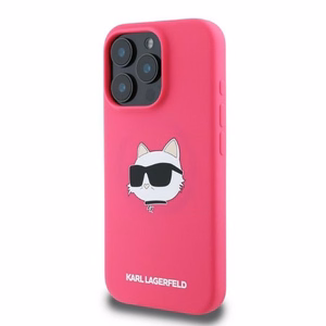 KARL LAGERFELD ümbris jaoks IPHONE 16 Pro Max compatible with MagSafe KLHMP16XSCHPPLF (Sil Choupette Head Print) fuschia