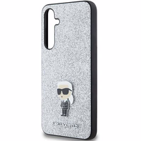 Karl Lagerfeld Fixed Glitter Ikonik Logo Metal Pin ümbris jaoks Samsung Galaxy A35 - hõbedane