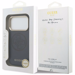 Guess Perforated 4G MagSafe ümbris for iPhone 17 Pro Max - sinine