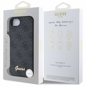 Guess 4G Script Logo MagSafe ümbris jaoks iPhone 16e - must