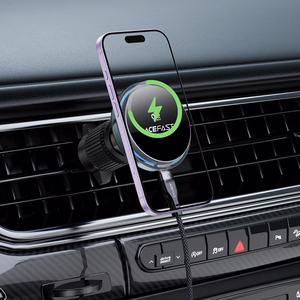 Acefast D61 magnetiline auto õhutusava hoidik Qi2 25 W juhtmevaba laadimisega, hall