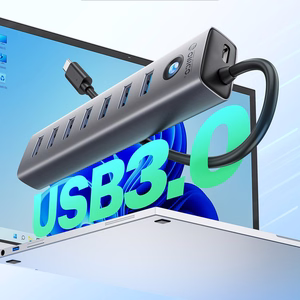 Orico CL7U-U3 jaotur 7x USB-A 3.0 + USB-C 5V/3A 1m - hall