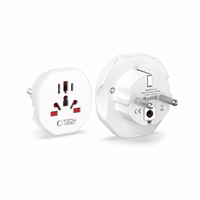 Tech-Protect Universal Travel Adapter to EU - valge