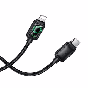 Kaabel koos LCD USB C to Lightning Hoco PD 30W 1,2 m U146 must