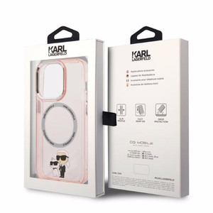 KARL LAGERFELD KLHMP14XHNKCIP IPHONE 14 PRO MAX 6.7 "ÜMBRIS ROOSA/ROOSA ICONIC KARL & CHUPETTE MAGSAFE
