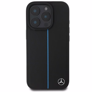 Mercedes MB sinine Line Leather MagSafe iPhone 16 Pro Ümbris - must