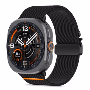 Tech-Protect Nylon Clasp rihm mudelile Samsung Galaxy Watch Ultra 47 mm – must