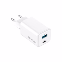 Forever TC-08-45AC GaN PD QC laadija 1x USB-C 1x USB 45W valge