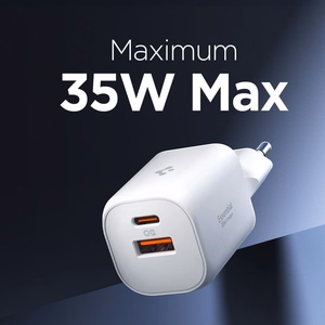 Spigen Essential EE352EU USB-C / USB-A 35W Wall Laadija - valge