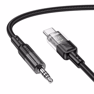 AUX kaabel Jack 3,5 mm - USB C Hoco 1,2 m UPA27 must