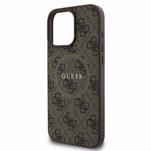 Чехол Guess 4G Ring Classic Logo MagSafe для iPhone 16 Pro - коричневый