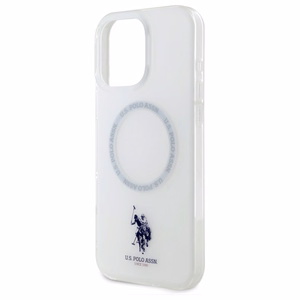 US Polo IML Ring MagSafe iPhone 16 Pro Ümbris - valge