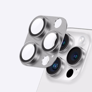 AmazingThing Aviation-Grade Alloy Tempered Glass Lens for iPhone 16 Pro / 16 Pro Max Camera Lens - Gray