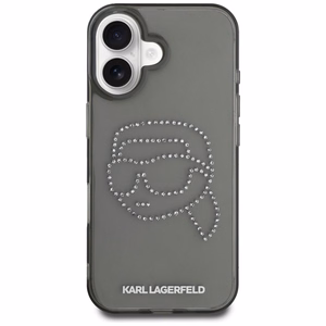 Karl Lagerfeld IML Rhinestones Karl Head Ümbris jaoks iPhone 16 must
