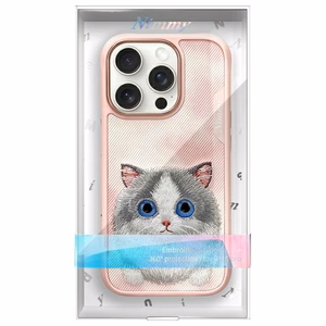 Nimmy Big Eyed Pet 2.0 Cat Ümbris jaoks iPhone 16 Pro Max - Roosa
