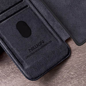 Nillkin Qin Pro Ümbris jaoks Samsung Galaxy S25 Ultra with Flip and Camera Cover - must