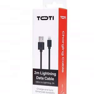 SEEK TOTI USB-A kuni Lightning, 2 m PVC andmekaabel 2A (mitte-MFI), must