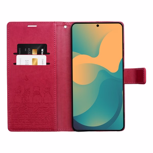MEZZO Book Ümbris SAMSUNG A57 kassid punane
