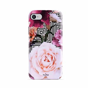 Puro Glam Geo Flowers Pink Peonies ümbris seadmele iPhone SE (2020 / 2022) / 8 / 7 / 6s