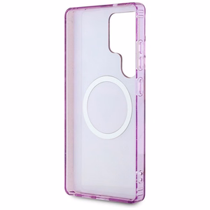 GUESS ümbris jaoks SAMSUNG S25 Ultra GUHMS25LHFLPEDU (Magnetic IML Metal Glitter Flowers Triangle) lilla