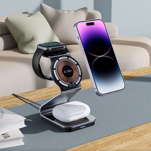 Tech-Protect QI15W-A29 3-in-1 Induktiivne Laadija koos MagSafe jaoks Smartphone / Apple Watch / AirPods - must