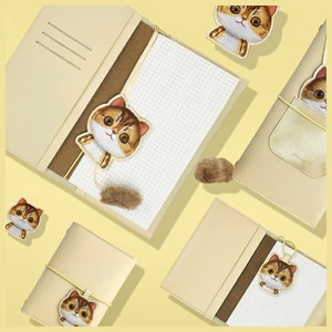 NIMMY set 2in1 notebook + pen BIG EYED PET 2.0 Cat khaki