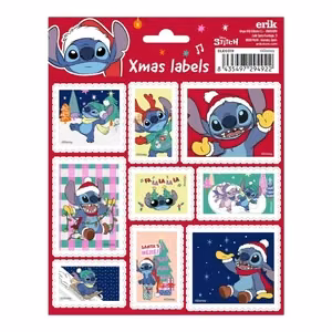 Disney Stitch 18 isekleepuva jõulukleebise komplekt