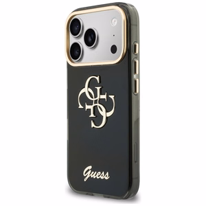 Guess IML 4G Script Metal ümbris mudelile iPhone 17 Pro Max / 18 Pro Max – värv: must