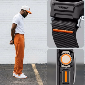 Spigen Lite Fit Pro rihm ja karastatud klaasist ekraanikaitse Apple Watch Ultra 49 mm jaoks, mustad
