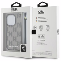 Karl Lagerfeld IML Mono KL Pattern & Cord ümbris jaoks iPhone 15 Pro Max - must