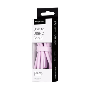Kruger&Matz Basic USB–USB-C silikoonkaabel, 1 m, roosa