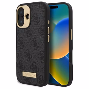 Guess 4G Logo Plate MagSafe iPhone 16 Ümbris - must