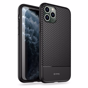 Crong Prestige Carbon ümbris seadmele iPhone 11 Pro Max, must