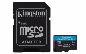 Kingston mälukaart 1TB microSDXC Canvas Go Plus Gen4 200MB/s A2 U3 V30 + adapter