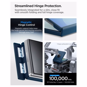 Spigen AirSkin Aramid MagFit MagSafe ümbris mudelile Samsung Galaxy Z Flip 8 – tumesinine