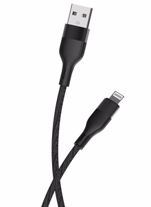 Maxlife MXUC-07 кабель USB - Lightning 1,0 m 2,4A черный нейлон