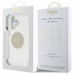 Guess IML Metal Colored Circle Classic Logo MagSafe ümbris jaoks iPhone 16 - hall