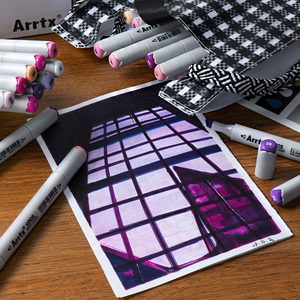 Double-sided Marker Pens ARRTX Oros, 24 Colours, lilla tone shade