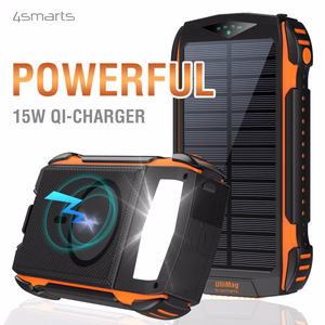 4smarts TitanPack UltiMag vastupidav päikesepaneeliga akupank, 20 000 mAh – must ja oranž