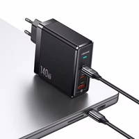 USAMS Võrgulaadija 2xUSB-C+1xUSB T52PD140W PD Fast Charging US-CC168 + kaabel U82 USB-C/USB-C US-SJ581 240W must/black UM Series UMXLOGTC01