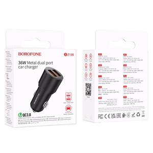 Car laadija Borofone BZ19B 2xUSB-A QC3.0 36W must