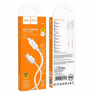 Кабель USB A to Lightning Hoco 2,4A 1 m X107 белый
