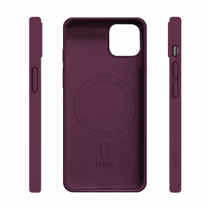 Etteri Silicone Mag ümbris iPhone 15 Pro 6,1 tolli jaoks, tume kirsipunane