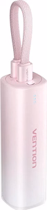Powerbank 5000mAh Vention FHWR0 20W + USB-C salamakaabel (roosa)