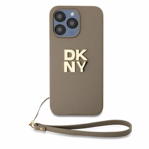 DKNY Wrist Strap Stock Logo ümbris jaoks iPhone 15 Pro Max - beige