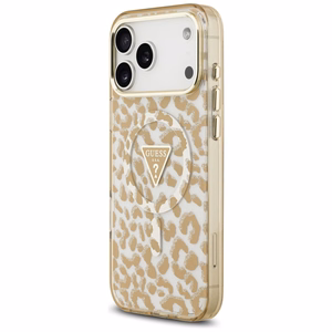 Guess Leopard Glitter MagSafe Ümbris jaoks iPhone 17 Pro Max - Brown