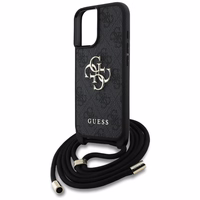 Guess 4G Big Logo Cord Stap Crossbody Ümbris jaoks iPhone 16 must