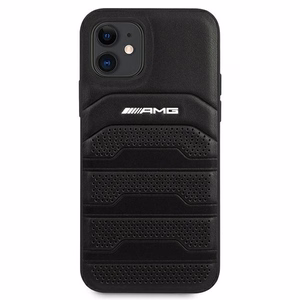 AMG Кожаный чехол Debossed Lines для iPhone 12 mini - чёрный