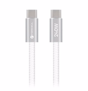 Kaabel USB C USB C Forcell F-Energy QC4.0 PD 5A 240W Cafule Color 2 m CBN1 valge
