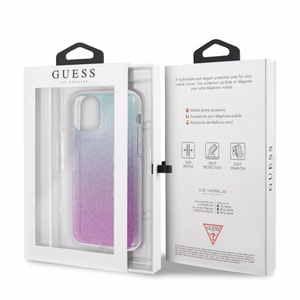 Guess GUHCN58PCUGLPBL iPhone 11 Pro roosa sinine/roosa sinine kõva ümbris Glitter Gradient